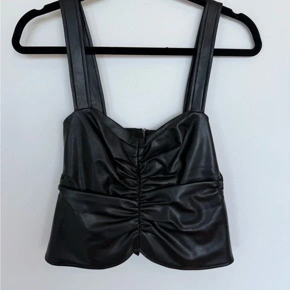 A.L.C. Lauryn II Faux-Leather Top - Picture 4 of 8